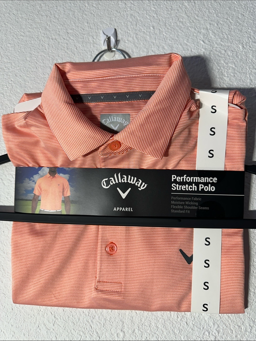 Callaway Men’s Performance Polo - Coral/White Stripe